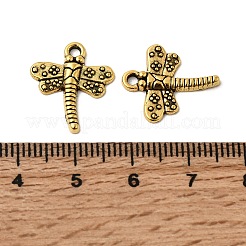 Pendentifs en alliage de libellule de style tibétain&nbsp;TIBEP-A718-AG-NR