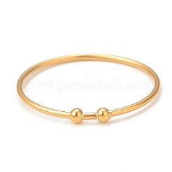 Ionenplattierung (IP) 304 Edelstahl runder Perlenfingerring für Frauen&nbsp;RJEW-I096-14G