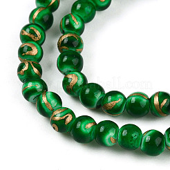 Chapelet de perles en verre baking paint&nbsp;DGLA-N010-4mm-04
