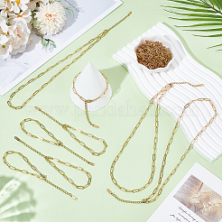 20 stücke 2 arten 304 edelstahl büroklammer kette halsketten & armbänder sets&nbsp;SJEW-ME00001