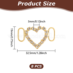 8 pieza de decoración para zapatos con rhinestone de cristal de latón&nbsp;FIND-HY0004-89S