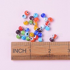 8 Farben handgemachte böse Blick Bunte Malerei Perlen&nbsp;LAMP-JP0001-13