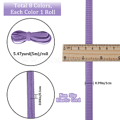 40 Yards 8 Farben flaches rutschfestes elastisches Polyesterband&nbsp;OCOR-GF0003-65