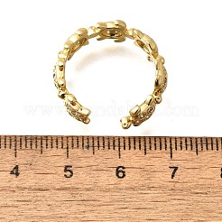 Mikropavé-Manschettenringe aus klarem Zirkonia aus Messing für Damen&nbsp;RJEW-Q008-13G