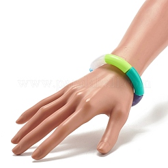 Bracciali elastici con perline in tubo acrilico&nbsp;BJEW-JB07764