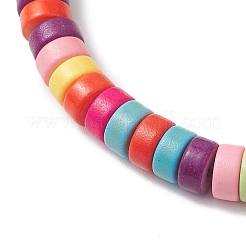 Bracelets extensibles en perles synthétiques turquoise et noix de coco pour femmes&nbsp;BJEW-JB12527-01