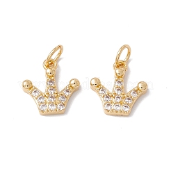 Placage de crémaillère en laiton micro pavé breloques en zircone cubique claire&nbsp;ZIRC-C040-34G