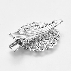 Enchapado de cremallera accesorios para el cabello hierro pinzas de pelo de cocodrilo fornituras&nbsp;MAK-WH0002-01P