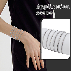 6 Stück 6 Stile 304 Edelstahl Kettenarmbänder&nbsp;BJEW-GA0001-18