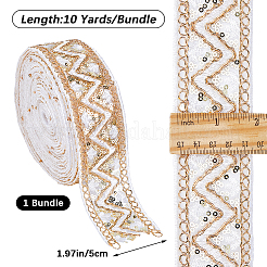 Glitzerndes Polyester-Stickband&nbsp;OCOR-WH0070-76B