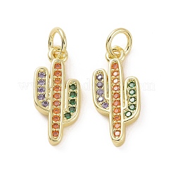 Pendenti in zirconi cubici colorati in micro pavè di ottone&nbsp;KK-E068-VF151