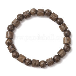 Stretcharmbänder aus natürlichem Wengeholz mit Perlen für Damen und Herren&nbsp;BJEW-JB13486