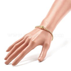 Bracciale elasticizzato con perline in ematite sintetica con testa di buddha in lega&nbsp;BJEW-JB07955