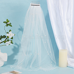 1 Stück Brautschleier aus Polyester-Netzgewebe&nbsp;AJEW-CP0011-53