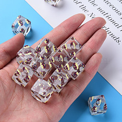 Transparent bedruckten Acryl-Perlen&nbsp;MACR-S374-09A-01