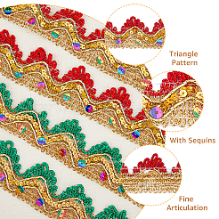 2 carte 2 couleurs de ruban de dentelle en polyester métallisé&nbsp;OCOR-FH0001-25