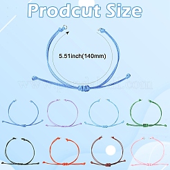 40 bracelet en cordon de polyester ciré de 8 couleurs&nbsp;AJEW-CJ00017