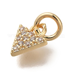 Pendentifs avec zircon cubiques à micro-pavés en laiton&nbsp;KK-Q001-08G