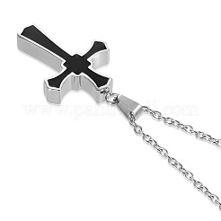 Edelstahl schwarz Emaille Kreuz Anhänger Urne Asche Halsketten&nbsp;PW-WGDC362-01
