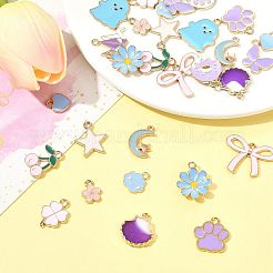 Colgantes de esmalte de aleación 30pcs 15 estilos&nbsp;ENAM-FS0003-36