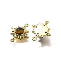 Messing klare Zirkonia Sonnenglieder Verbindungsstück Charms&nbsp;KK-K398-23G