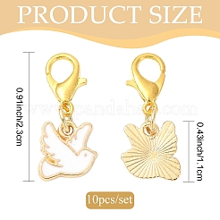 Decorazioni pendenti in lega smaltata 10 pz&nbsp;HJEW-YW00355