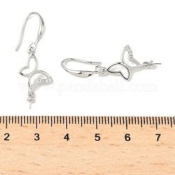 Schmetterling Messing Micro Pave klare Zirkonia Ohrringhaken&nbsp;KK-D386-17P