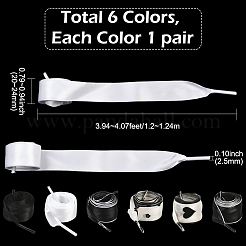 6 Paar Polyester-Schnürsenkel in 6 Stilen&nbsp;AJEW-SP0003-09