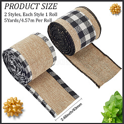 2 Rolle 2 Farben Sackleinen-Imitatband&nbsp;DIY-CY0001-75