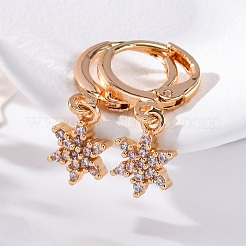 Orecchini a monachella in ottone con micro pavé di zirconi chiari&nbsp;EJEW-K300-51G