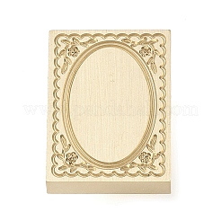 Teste di timbri in ottone con cornice rettangolare a forma di fiore&nbsp;LS-AJEW-M037-04G-03
