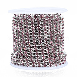 Chaînes strass en laiton plaqué argent&nbsp;CHC-N020-11E