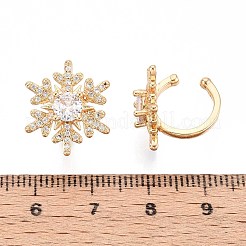 Orecchini a polsino in zircone chiaro con micro pavè di ottone&nbsp;EJEW-T047-75G