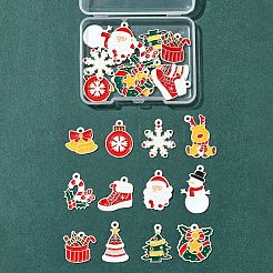 24 pendentif en alliage émaillé peint par pulvérisation sur le thème de Noël&nbsp;ENAM-FS0002-19P