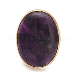 Natürlichen Amethyst Fingerringe&nbsp;RJEW-G332-01B-G