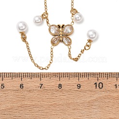 Collares con colgante de mariposa de acero inoxidable 304 con cristales y rhinestone para mujer&nbsp;NJEW-P357-01G