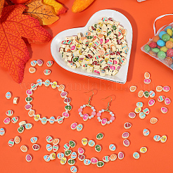 400 Stück bedruckte handgefertigte Polymer-Tonperlen&nbsp;CLAY-PA0001-36