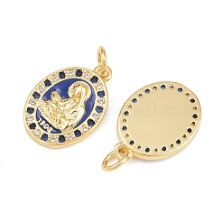Ciondoli in ottone con pavé di zirconi cubici trasparenti e blu&nbsp;KK-L275-16G