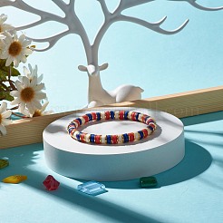 Bracciali elasticizzati fatti a mano in perle di argilla polimerica&nbsp;BJEW-JB07309