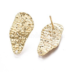 Accessoires de puces d'oreilles en laiton martelé&nbsp;KK-Q764-036