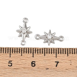 Verbindungsanhänger mit durchsichtigem Zirkonia-Pavé aus Messing&nbsp;KK-H524-14P