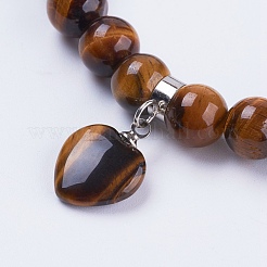 Braccialetti di stirata occhio di tigre naturale&nbsp;BJEW-F308-34E
