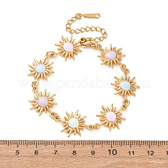 Bracelets à maillons en acier inoxydable 304 émaillé pour femmes&nbsp;BJEW-T027-02G