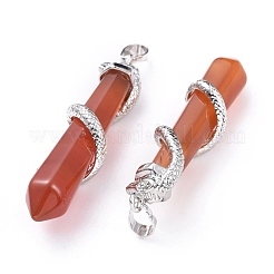 Natürlicher Karneol / roter Achat große spitze Anhänger&nbsp;G-F696-B07
