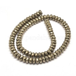 Facettierte Unterlegscheibe natürliche pyritperlenstränge&nbsp;G-I126-11-4x3mm