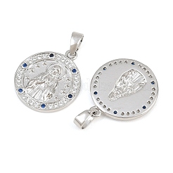 Pendentifs en laiton sertis de micro-pavés de zircon cubique bleu marine&nbsp;CU-CBABDE1-01P