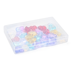 30pcs 6 Farben transparente sprühlackierte Glasanhänger&nbsp;GLAA-FS0001-28