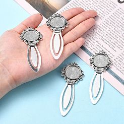 Stile tibetano impostazioni segnalibro cabochon&nbsp;X-TIBE-S157-AS-NR