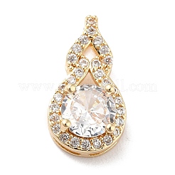 Ciondoli in ottone con placcatura a cremagliera con micro pavé di zirconi chiari&nbsp;ZIRC-F128-02G