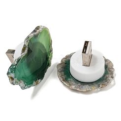 Decorazione con luce notturna USB a fetta di agata naturale tinta e riscaldata&nbsp;G-Q170-10C